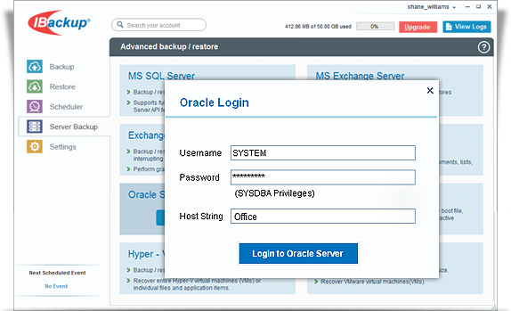 Online Backup Of Oracle Server Steps